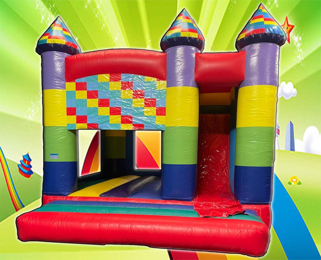 Multi colour combo with slide 12x18ft bouncy castle